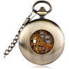 RELOJ BOLSILLO CUERD BRONCE TAPA ARO MADERA VISTA - Imagen 2