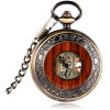 RELOJ BOLSILLO CUERD BRONCE TAPA ARO MADERA VISTA