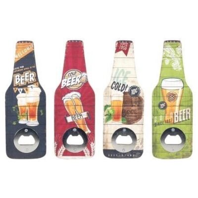 ABREBOTELLAS CHAPA MADERA BOTELLA 20X7 SURTIDOS