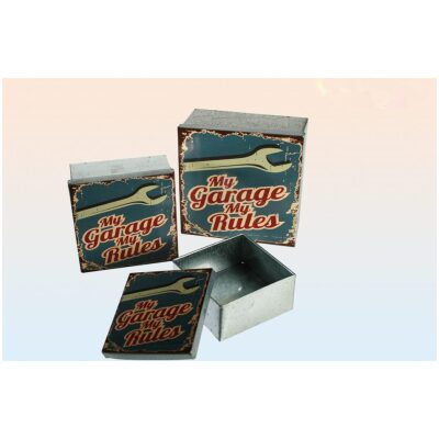 CAJAS VINTAGE 3 UNID. METAL MY GARAGE