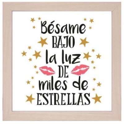 CUADRO LUMINOSO 21X21 BESAME BAJO LA LUZ