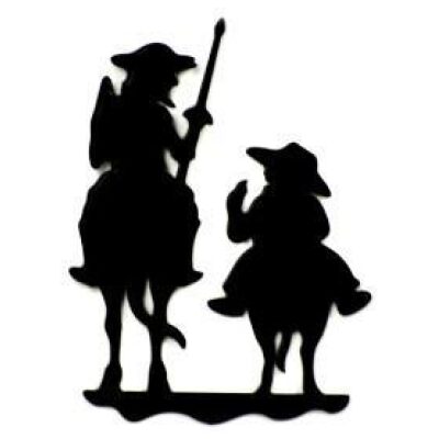 FIGURA PARED FORJA QUIJOTE-SANCHO 35 CM DE ESPALDA