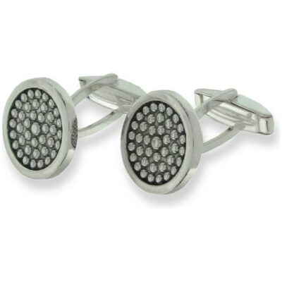 GEMELOS PLATA REDONDOS PUNTOS
