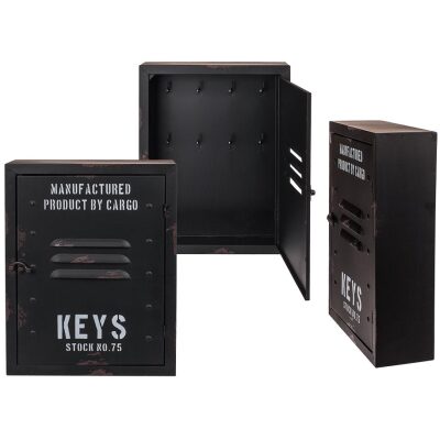 LLAVERO DE PARED CAJA NEGRA DE METAL