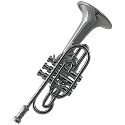 MINIATURA MUSICAL CORNETA MAGNETICA CROMADA