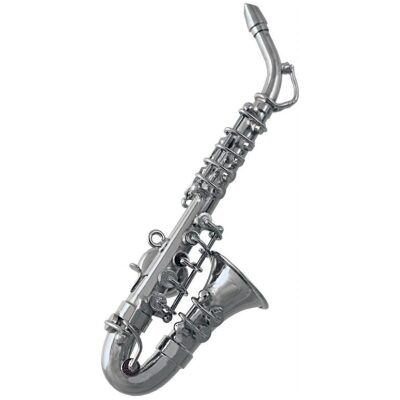 MINIATURA MUSICAL SAXOFON MAGNETICO CROMADO