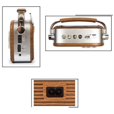 RADIO BLUETOOHT+USB JAZZ EFECTO MADERA DIAL REDOND - Imagen 2