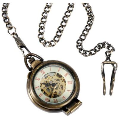 RELOJ BOLSILLO CUERDA BRONCE CON LUPA
