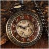 RELOJ BOLSILLO CUERDA ARO MADERA NUMEROS ARABES
