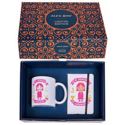 TAZA+LIBRETA NIÑA PRIMERA COMUNION