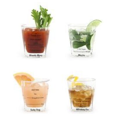VASOS (4 UNID) CON GUIA COCKTELES
