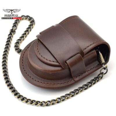FUNDA CUERO CON CADENA PARA  RELOJ BOLSILLO 2 COL. - Imagen 2