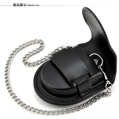 FUNDA CUERO CON CADENA PARA  RELOJ BOLSILLO 2 COL.