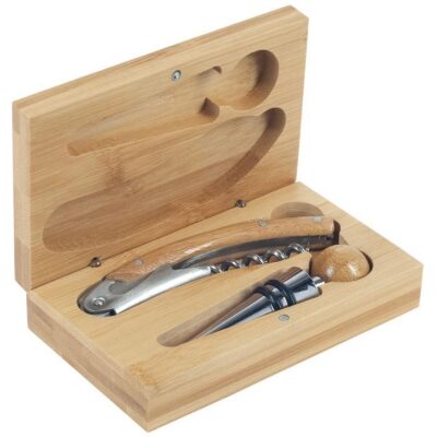 SACACORCHOS METRE+TAPON CAJA BAMBU