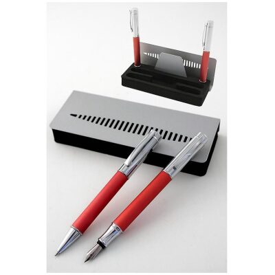 JGO. PLUMA+BOLIGRAFO ROJO ESTUCHE EXPOSITOR - Imagen 2