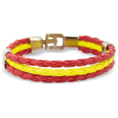 PULSERA ESPAÑA TRIPLE CORDON TRENZADO
