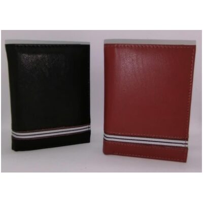 CARTERA PIEL VERTICAL CON BANDA NEGRA O MARRON