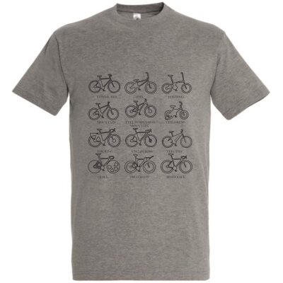 CAMISETA GRIS BICICLETAS VARIAS