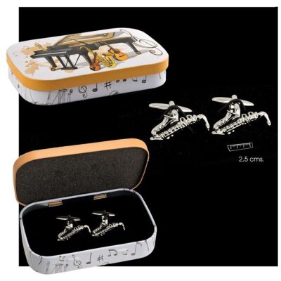 GEMELOS SAXOFON CAJA DECORADA