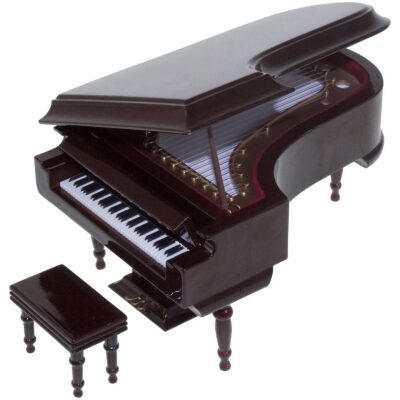 MINIATURA MUSICAL PIANO COLA MARRON (CAJA MUSICA)