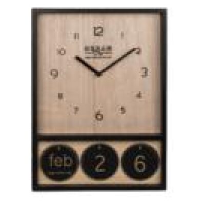 RELOJ PARED+CALENDARIO 39X28 MADERA