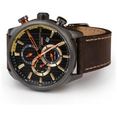 RELOJ NECKMARINE PIEL MARRON DOBLE HORARIO - Imagen 2