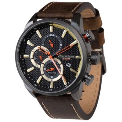 RELOJ NECKMARINE PIEL MARRON DOBLE HORARIO - Imagen 3