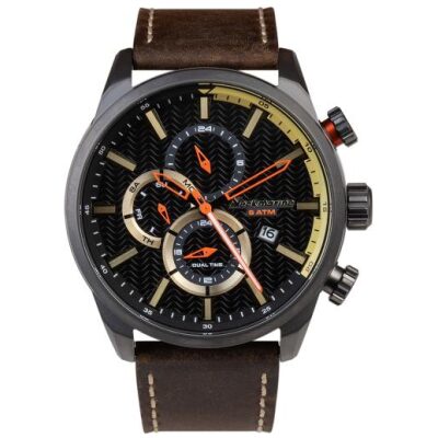 RELOJ NECKMARINE PIEL MARRON DOBLE HORARIO
