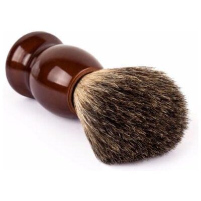 BROCHA DE AFEITAR DE PELO DE TEJON MARRON - Imagen 2