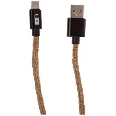 CABLE CARGADOR USB CUERDA NATURAL - Imagen 2