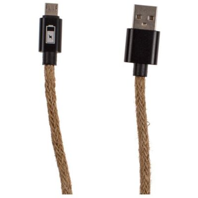 CABLE CARGADOR USB CUERDA NATURAL - Imagen 3