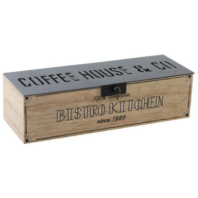 CAJA CAFE O INFUSIONES MADERA 22 CM