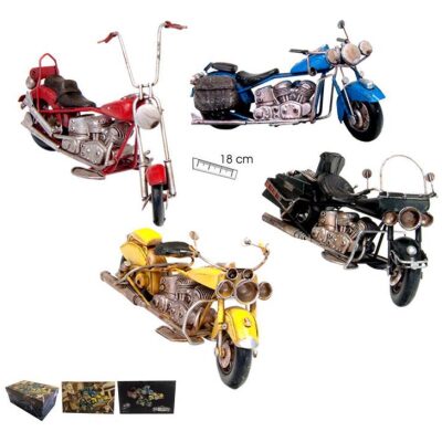 METAL MOTO TIPO HARLEY 18 CM. CAJA DECORADA