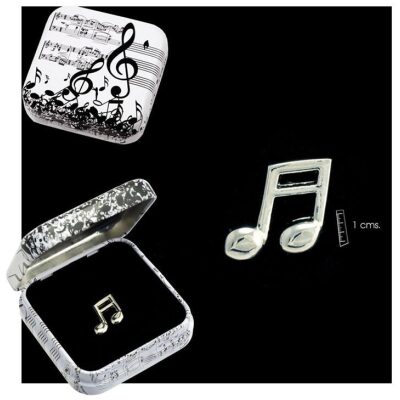 PIN NOTA MUSICAL CORCHEA EN LATA DECORADA