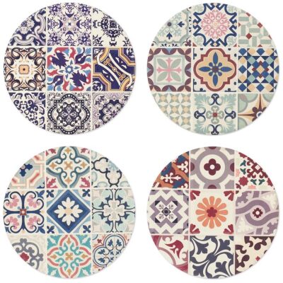 POSAVASOS 4 UNID. REDONDO MULTICOLOR AZULEJOS SEVI