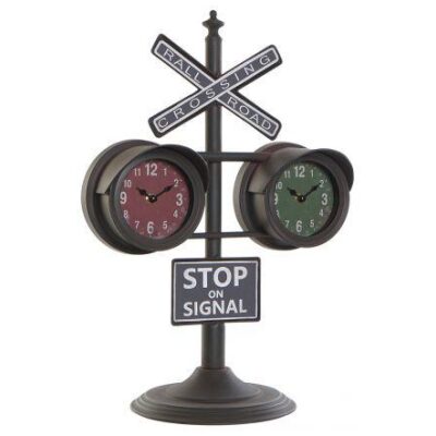 RELOJ MESA DOBLE SEMAFORO DE VIAS