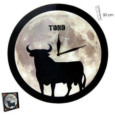 RELOJ PARED 30 CM. TORO LUNA