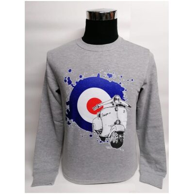 SUDADERA GRIS VESPA LOGO SERVICIO
