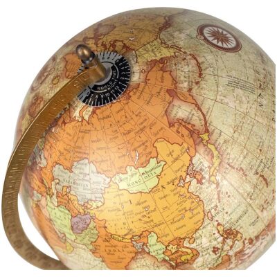 GLOBO TERRAQUEO ALT. 40 CM BEIG BASE MADERA - Imagen 2