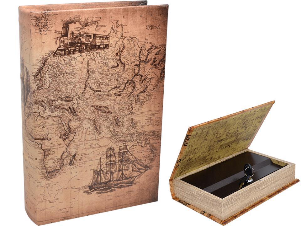 Libro caja fuerte secreta mapamundi