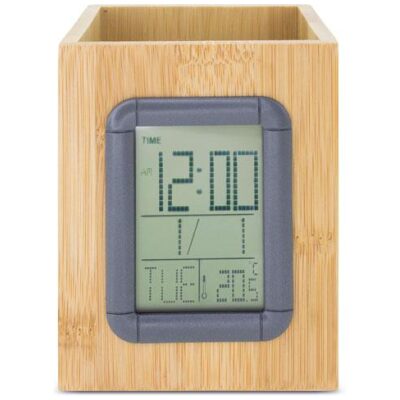 PORTALAPICES EN MADERA CON RELOJ LAOS