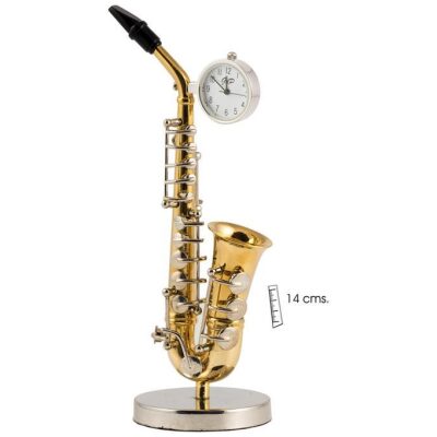 RELOJ MESA SAXOFON 14 CM.