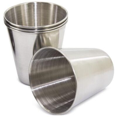 SET 4 VASITOS ACERO INOX. FUNDA PIEL LUCCA - Imagen 2