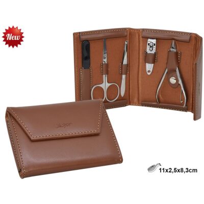 SET MANICURA 5 PZAS. AZOR MARRON TAPA