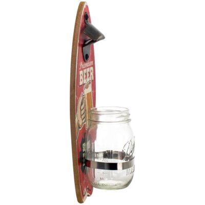 ABRECHAPAS DE PARED+TARRO CRISTAL ROJO PEMIUM BEER - Imagen 2