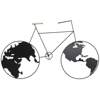 BICICLETA PARED 74X43 CM. RUEDAS MAPAMUNDI