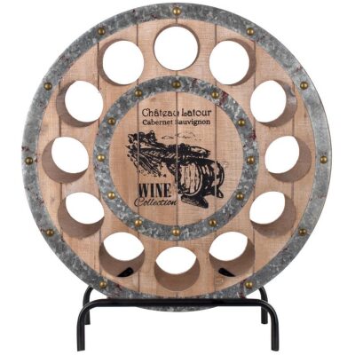 BOTELLERO RUEDA MADERA 66X21,5X67 (12 BOTELLAS) - Imagen 3