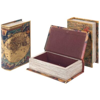 CAJA LIBRO MAPAMUNDI 17X11X5 CM. 3 MOD.