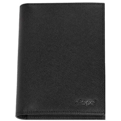 CARTERA ZIPPO NEGRA PIEL TRI-FOLD