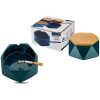 CENICERO CERAMICA TAPA MADERA - Imagen 2